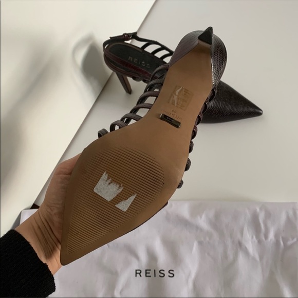 NEW REISS burgundy strap sandal heel - Picture 6 of 6